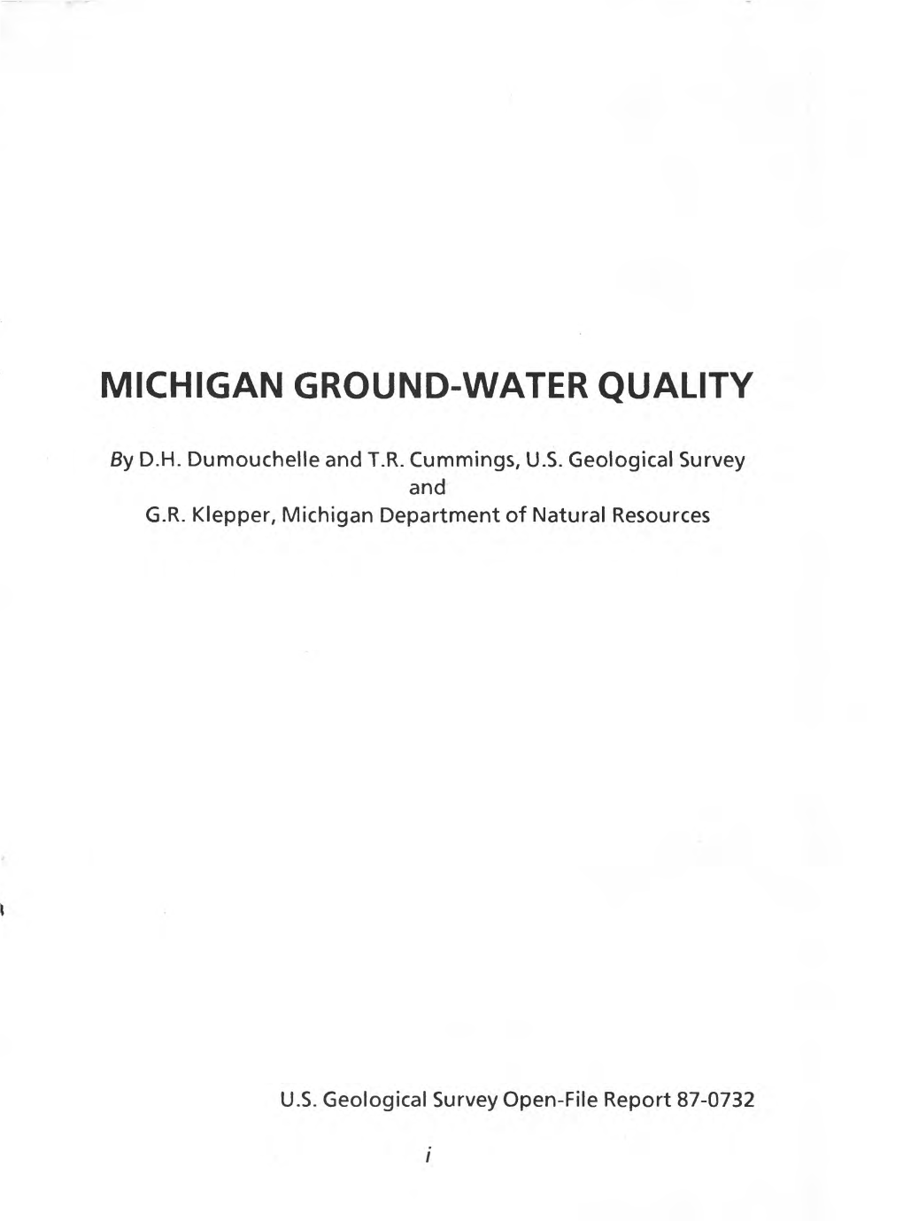 Michigan Ground-Water Quality