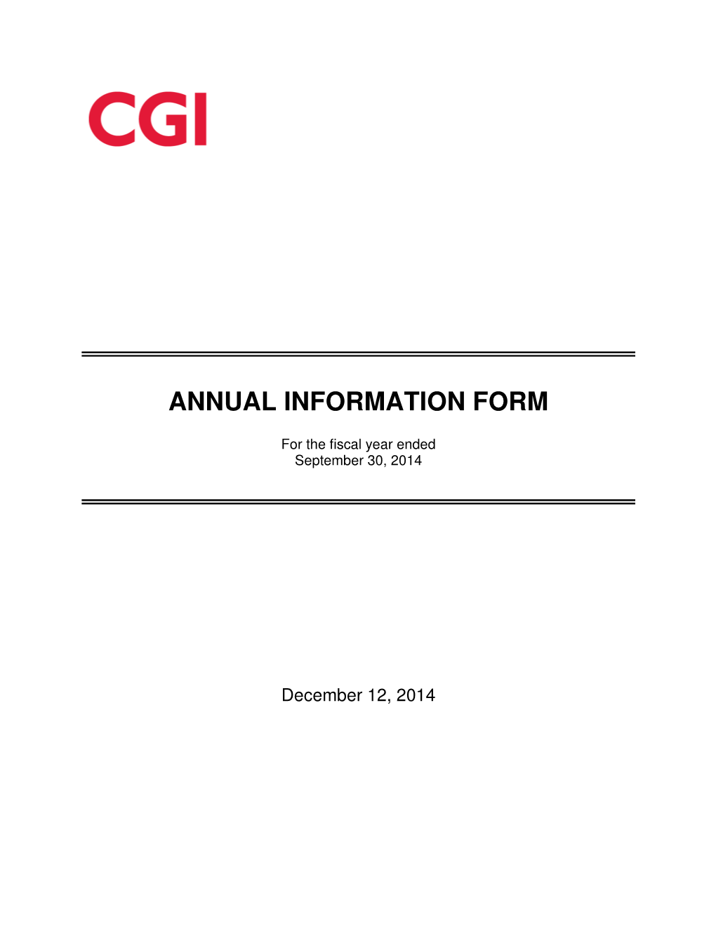 CGI Annual Information Form