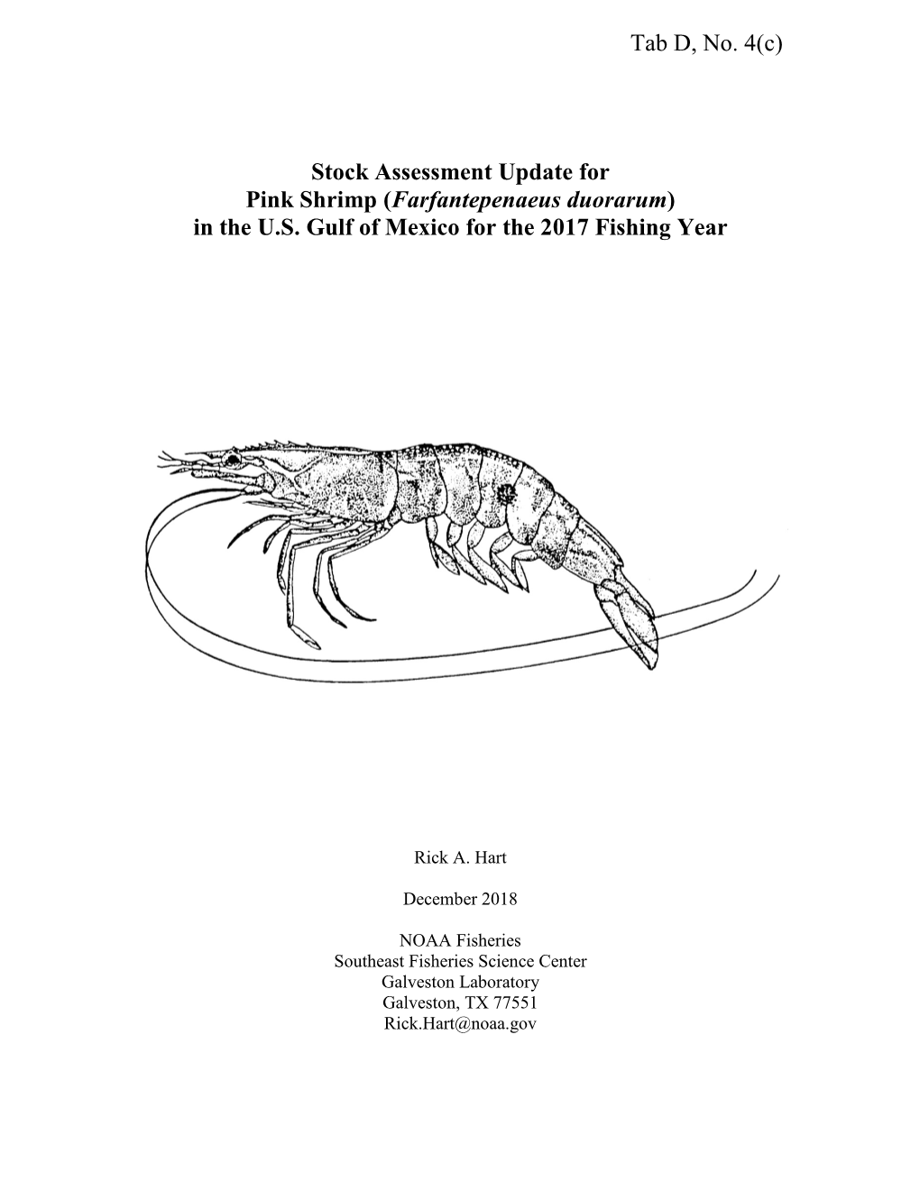 Stock Assessment of Pink Shrimp