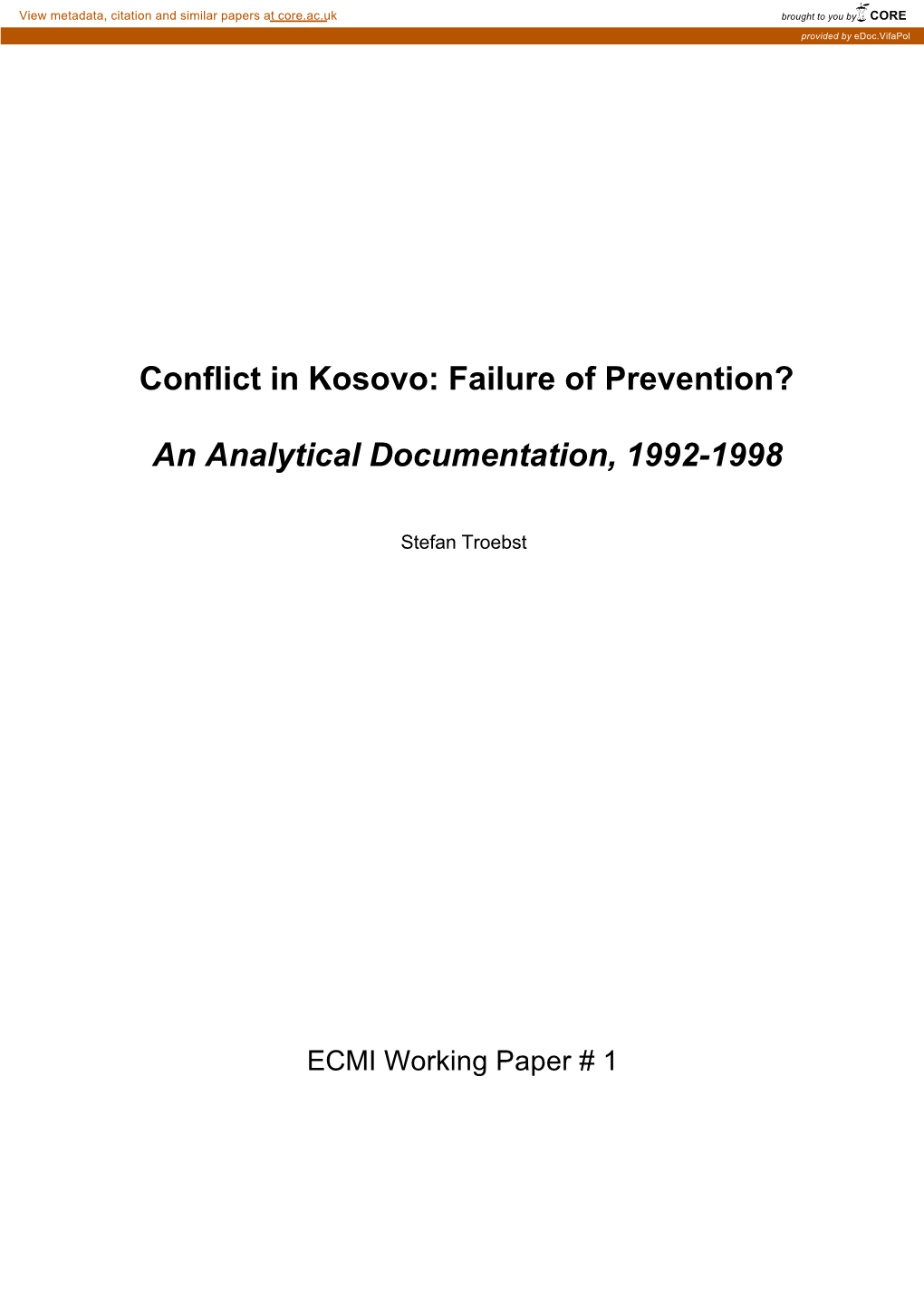 Kosovo Conflict