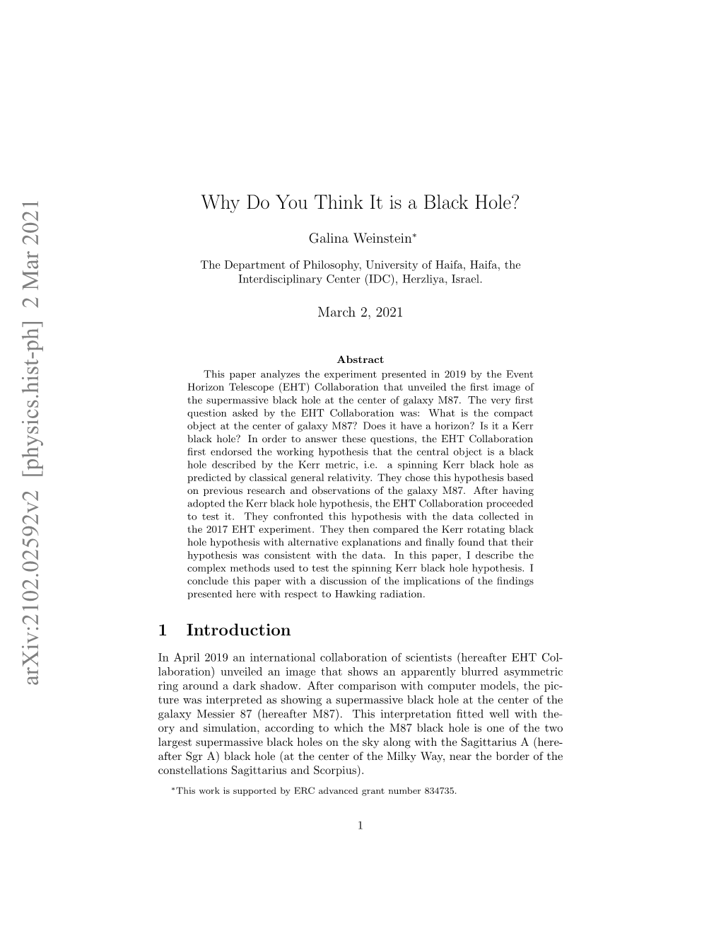 Arxiv:2102.02592V2 [Physics.Hist-Ph] 2 Mar 2021 Fe G )Bakhl a H Etro H Ik A,Na H Bor the Near Way, T Milky the the of of Center Scorpius)