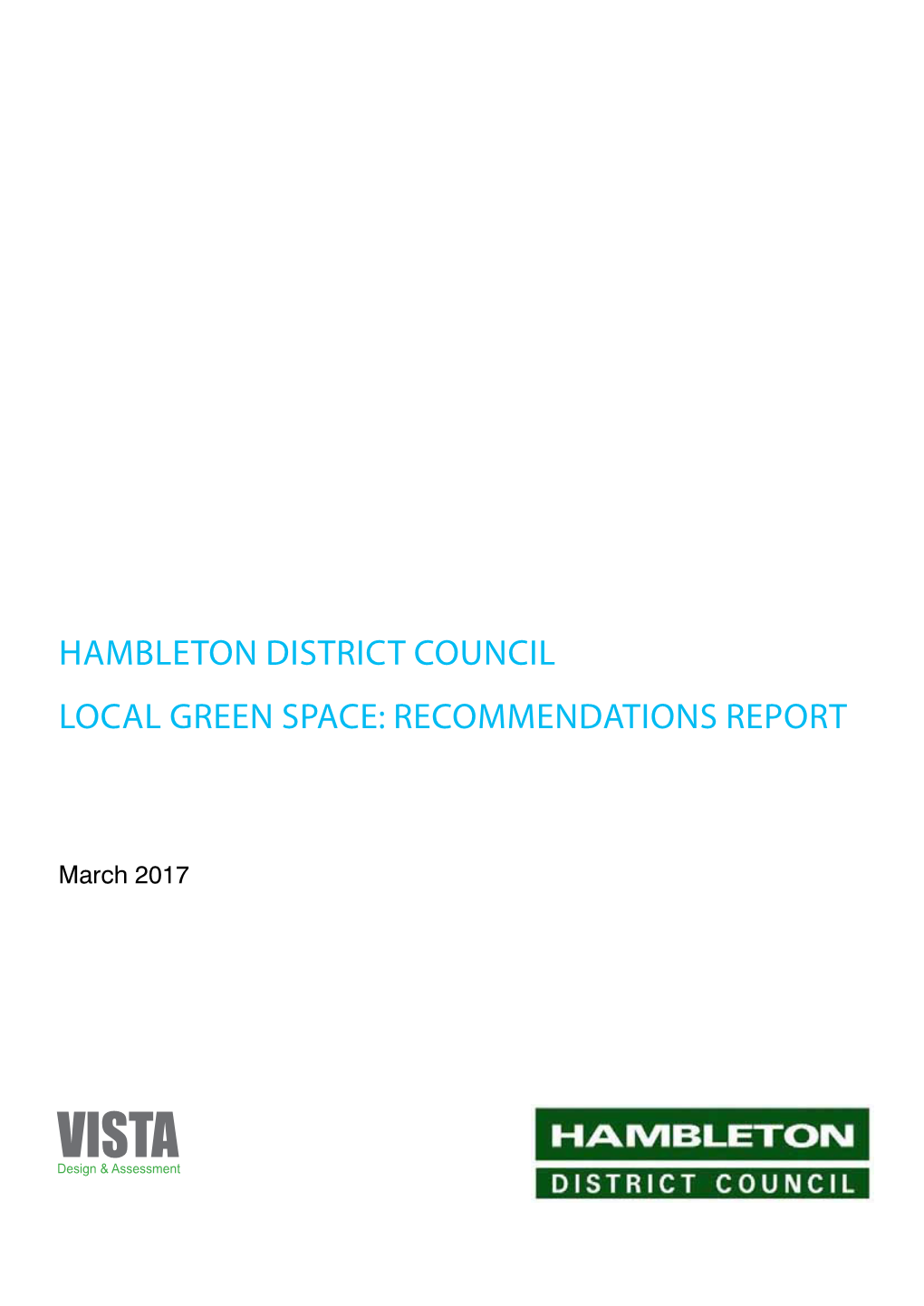 Hambleton District Council LOCAL GREEN SPACE: Recommendations Report