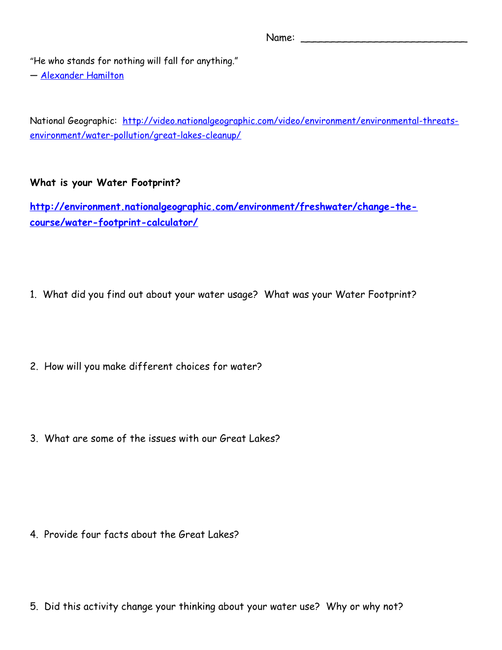 What Is Your Water Footprint?