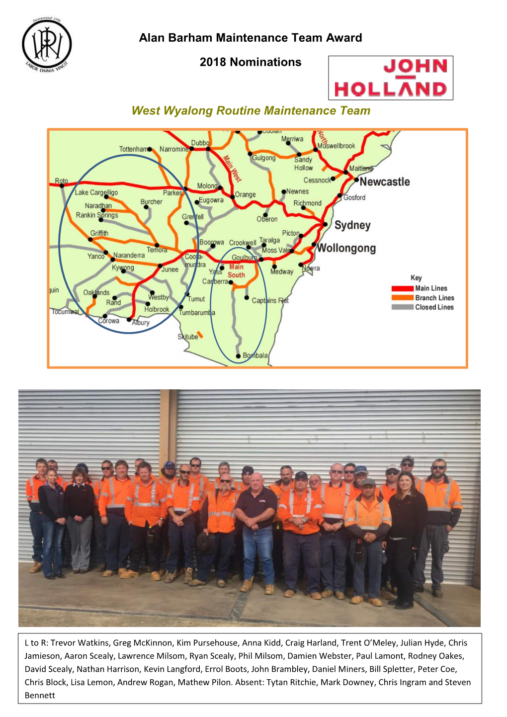 West Wyalong Routine Maintenance Team