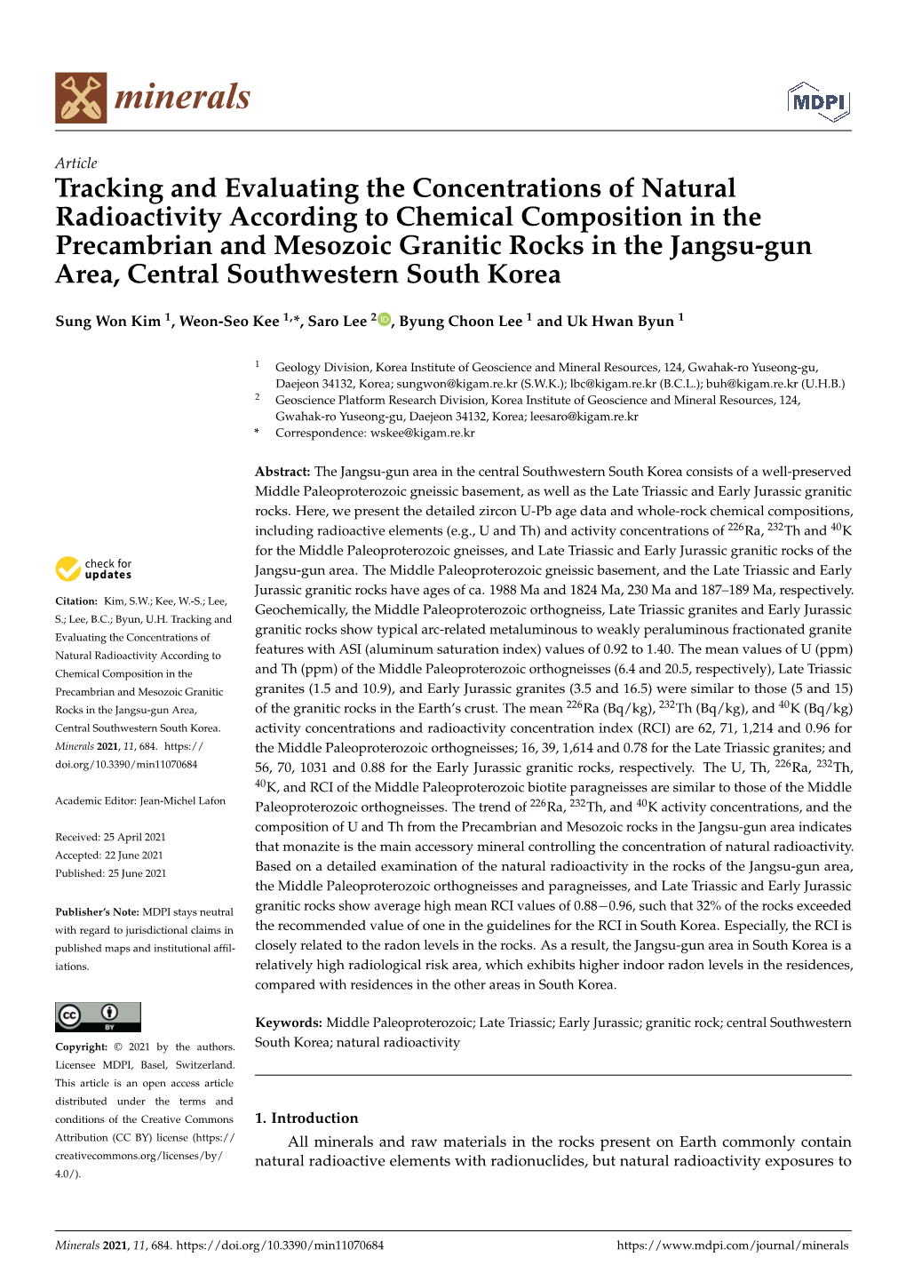 Tracking and Evaluating the Concentrations of Natural