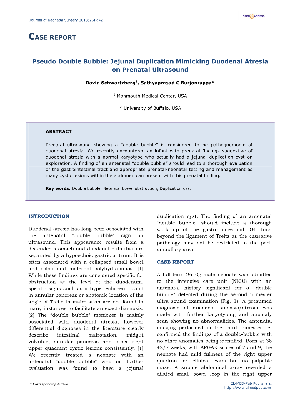 Jejunal Duplication Mimicking Duodenal Atresia on Prenatal Ultrasound