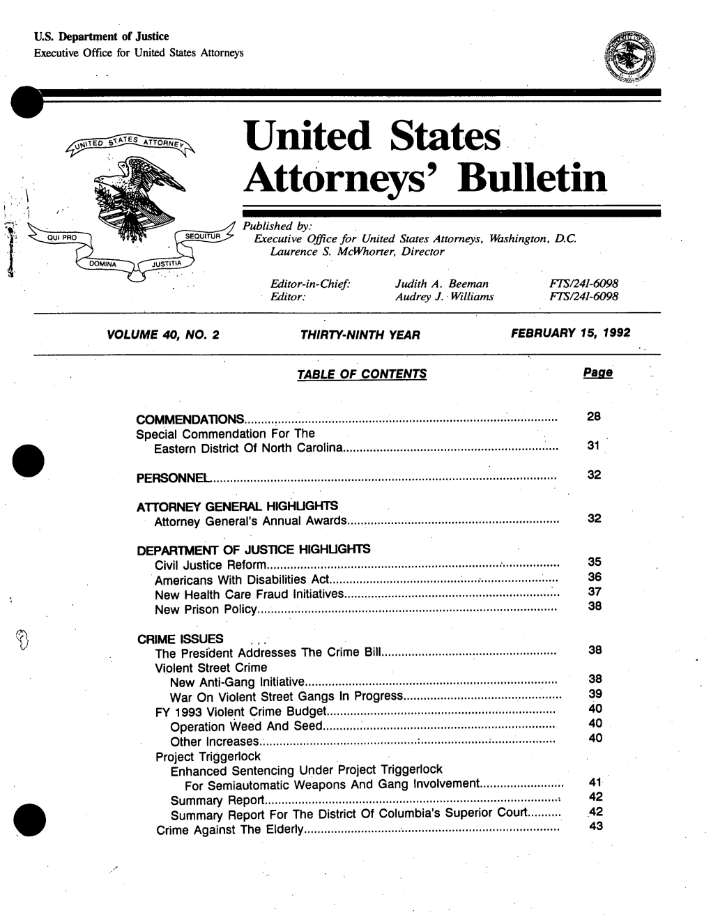 United States Attorneys Bulletin