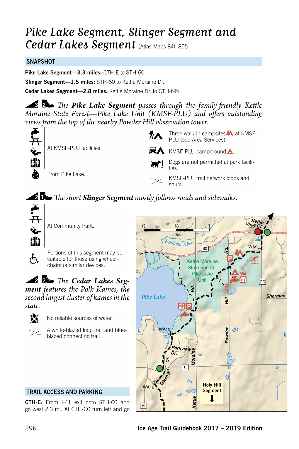 Slinger Segment and Cedar Lakes Segment (Atlas Maps 84F, 85F)