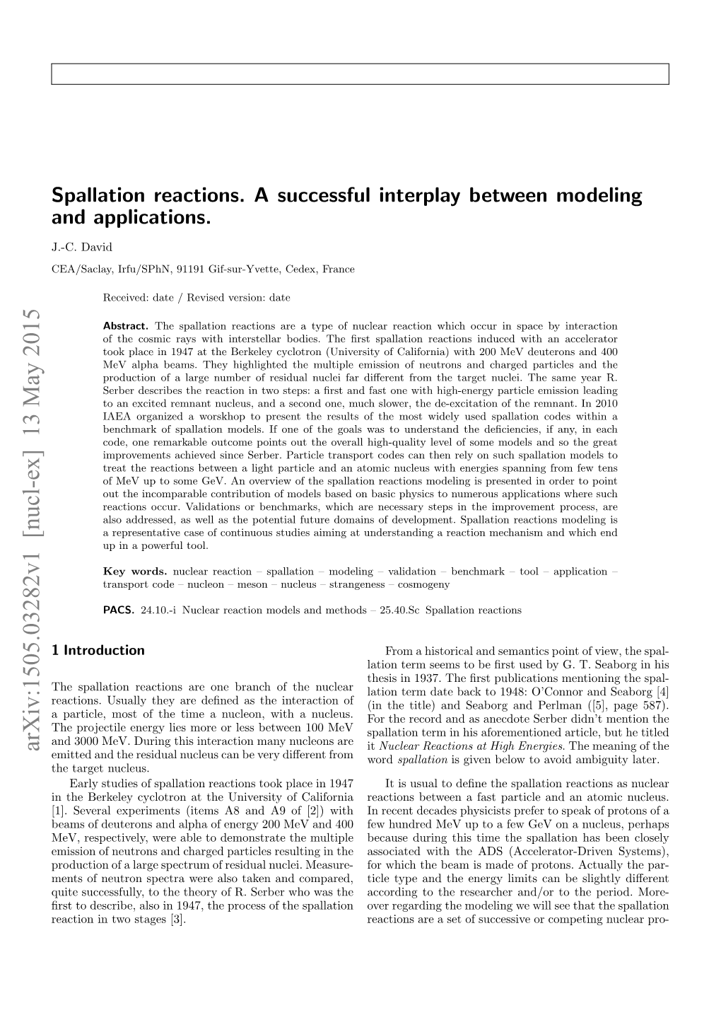 Spallation Reactions. a Successful Interplay Between Modeling and Applications