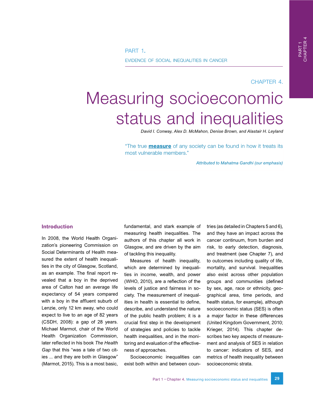 Measuring Socioeconomic Status and Inequalities David I