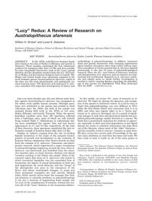 Lucy’’ Redux: a Review of Research on Australopithecus Afarensis