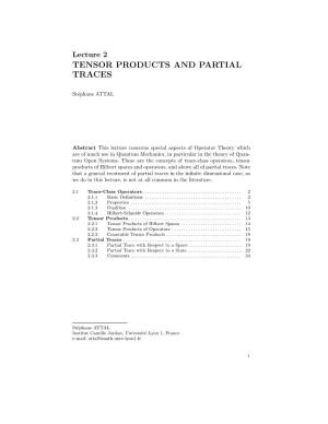 Tensor Products and Partial Traces