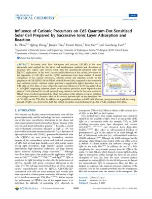 Influence of Cationic Precursors on Cds Quantum-Dot-Sensitized Solar