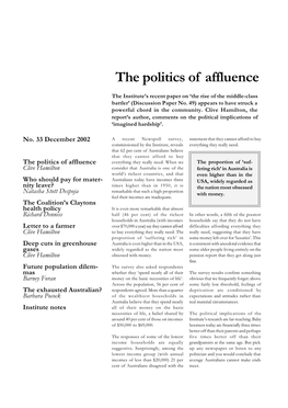 The Politics of Affluence