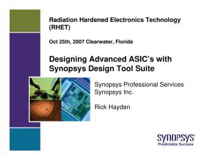 Designing Advanced ASIC's with Synopsys Design Tool Suite