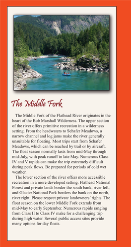 Middle Fork of the Flathead River Originates in the Heart of the Bob Marshall Wilderness