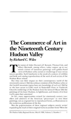 The Commerce of Art in the Nineteenth Century Hudson Valley