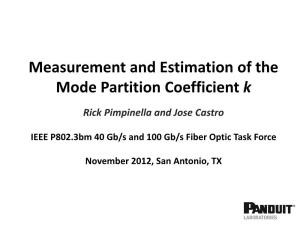 Measurement and Estimation of the Mode Partition Coefficient K