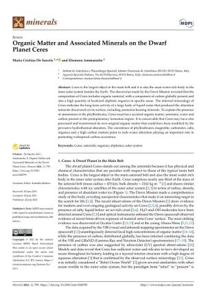 Organic Matter and Associated Minerals on the Dwarf Planet Ceres