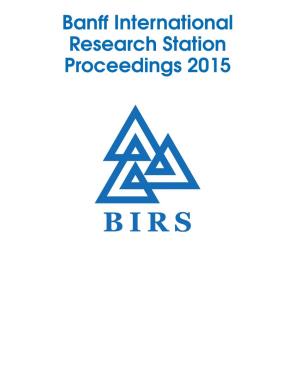 BIRS Proceedings 2015