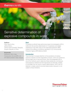 Sensitive Determination of Explosive Compounds in Water