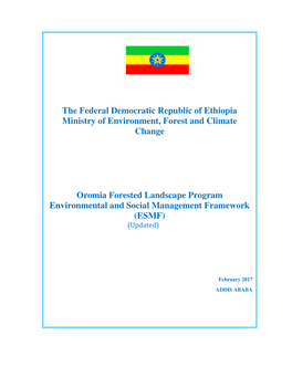 The Federal Democratic Republic of Ethiopia Ministry of Environment, Forest and Climate