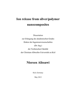 Ion Release from Silver/Polymer Nanocomposites