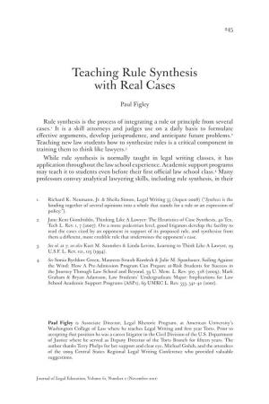 Teaching Rule Synthesis with Real Cases