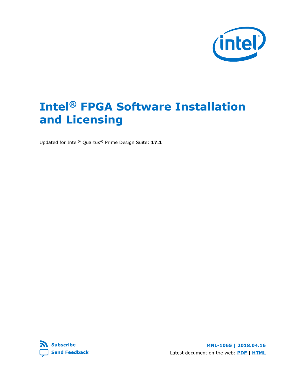 Intel® FPGA Software Installation and Licensing