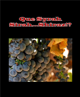 Syrah Sirah...Shiraz!? Que Syrah Sirah...Shiraz!?