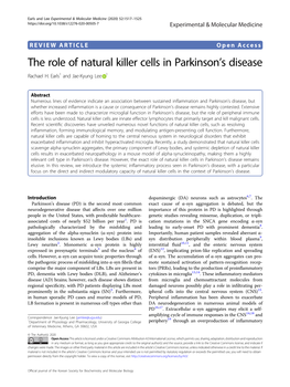 The Role of Natural Killer Cells in Parkinson's Disease