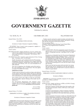 Zw-Government-Gazette-Dated-2021