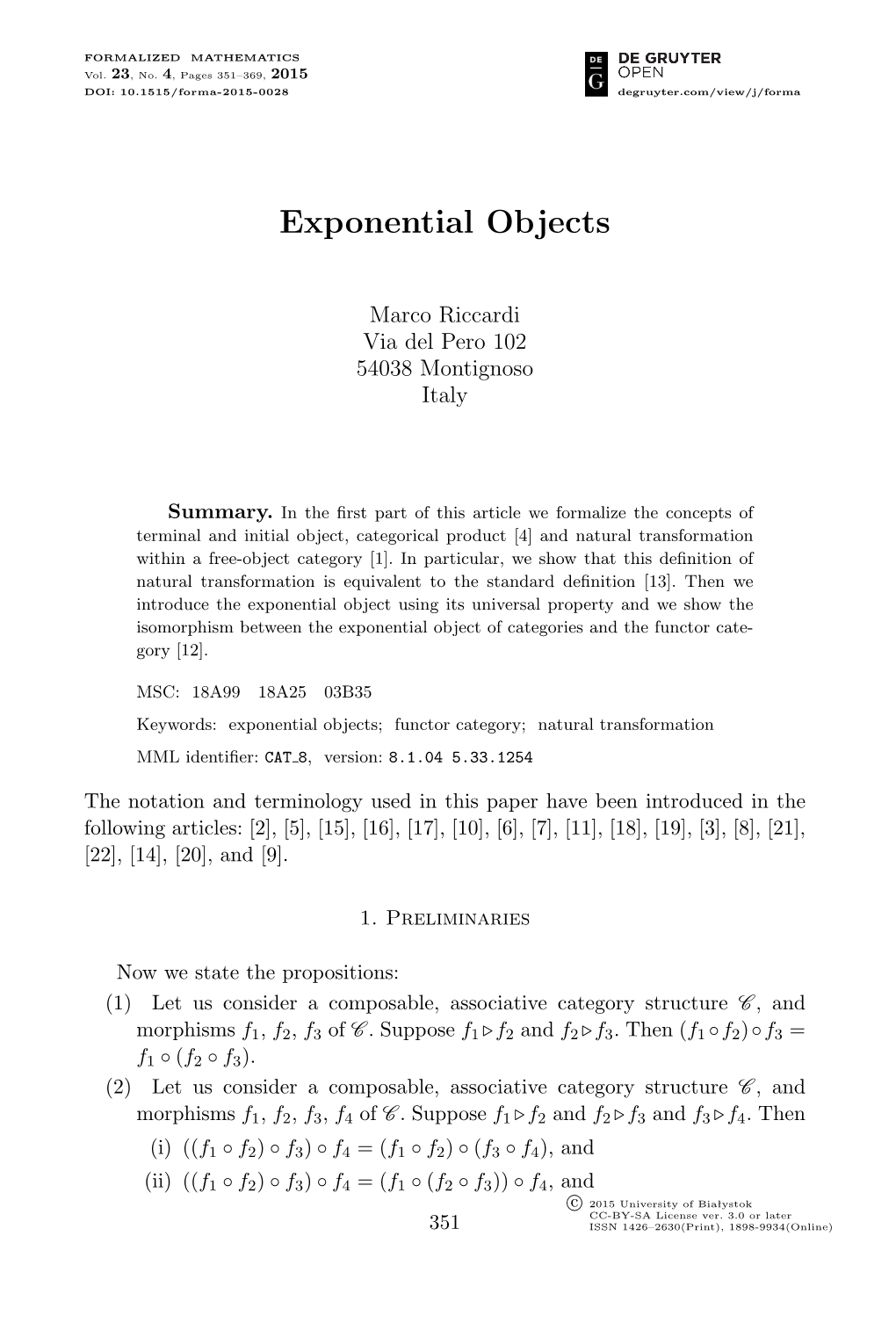 Exponential Objects