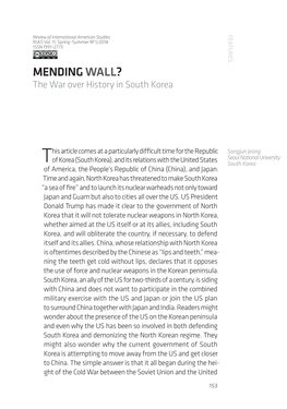 MENDING WALL? the War Over History in South Korea