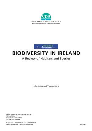 BIODIVERSITY in IRELAND a Review of Habitats and Species