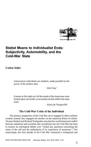 Subjectivity, Automobility, and the Cold-War State