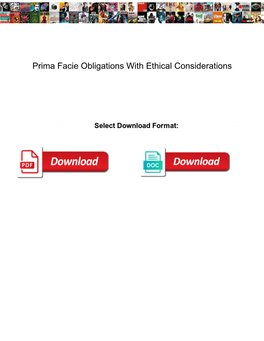 Prima Facie Obligations with Ethical Considerations
