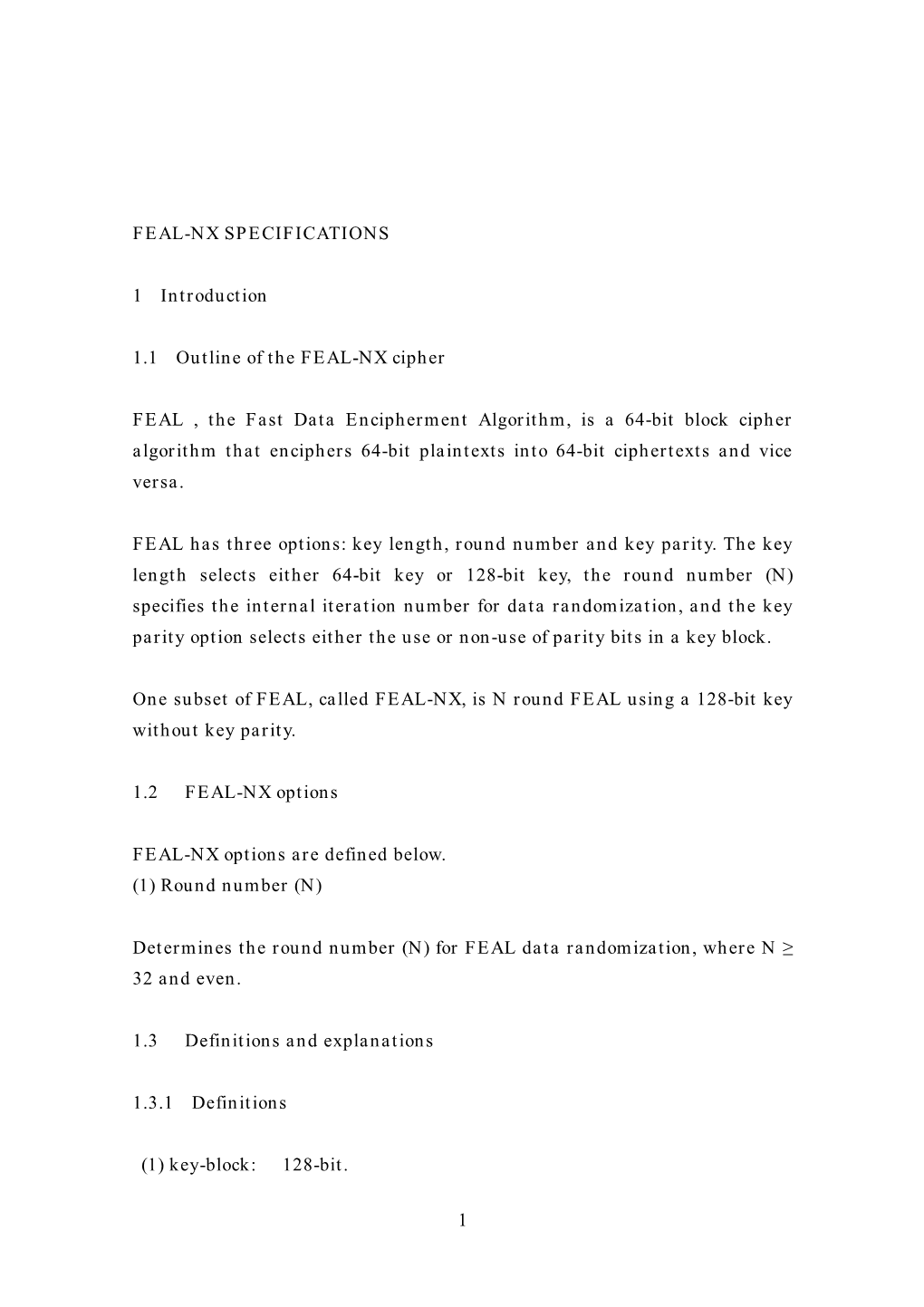 Feal-Nx Specifications