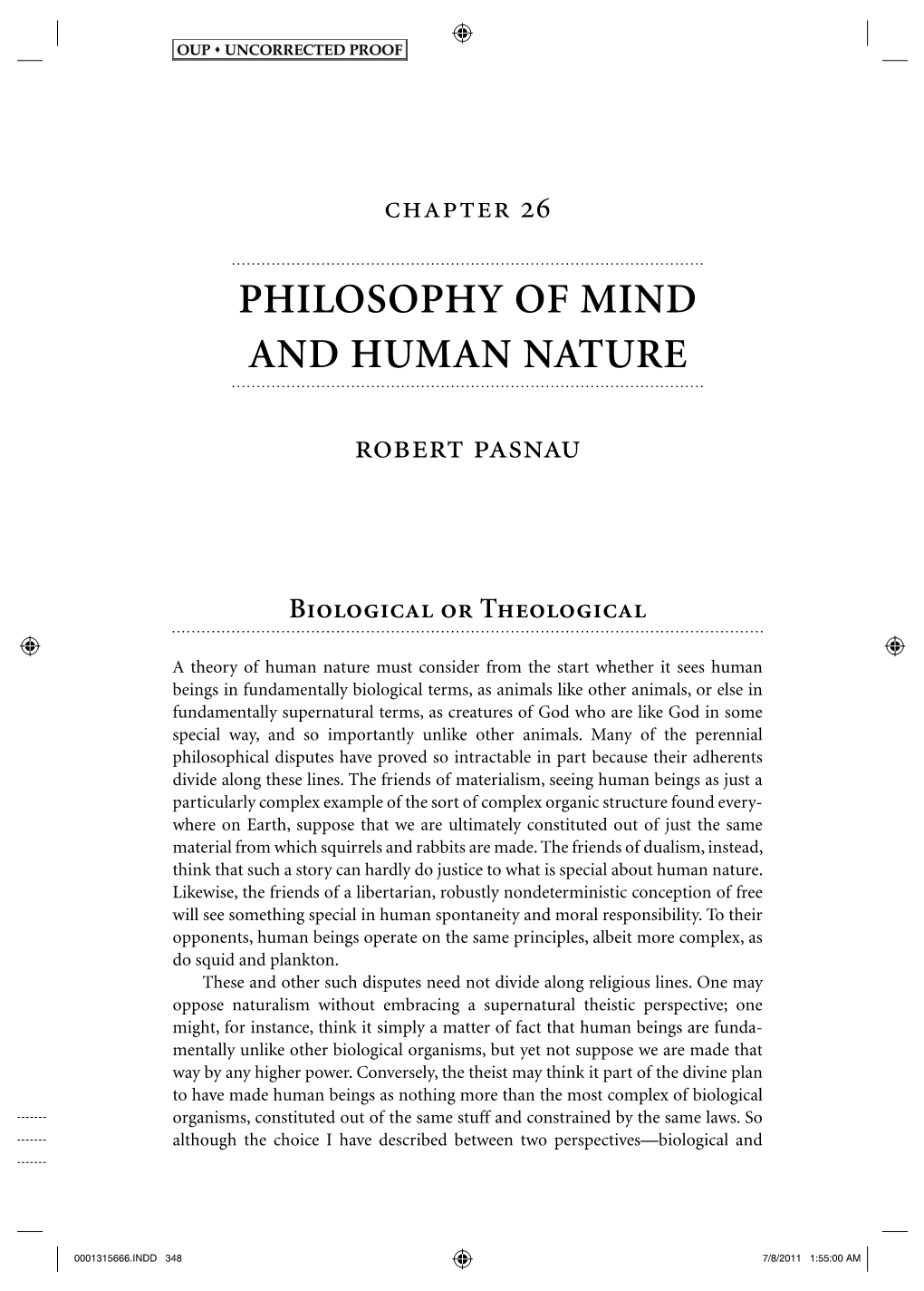 Philosophy of Mind and Human Nature