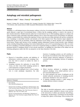 Autophagy and Microbial Pathogenesis