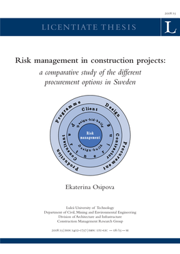 Risk Management in Construction Projects: a Comparative Study of the Different Procurement Options in Sweden