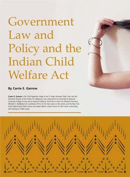 Government Law and Policy and the Indian Child Welfare Act