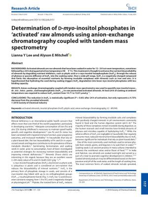 Determination of D‐Myo‐Inositol Phosphates in 'Activated'