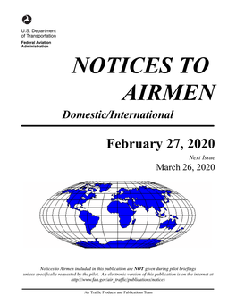 February 27, 2020 Notices to Airmen