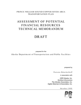 Assessment of Potential Financial Resources Technical Memorandum