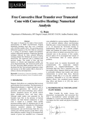 Free Convective Heat Transfer Over Truncated Cone with Convective Heating: Numerical Analysis
