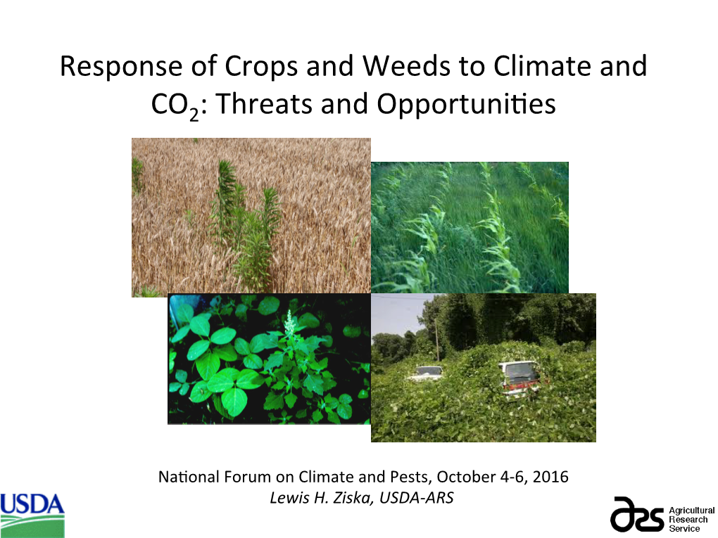 Response of Crops and Weeds to Climate and CO