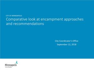 Comparative Look at Encampment Approaches and Recommendations