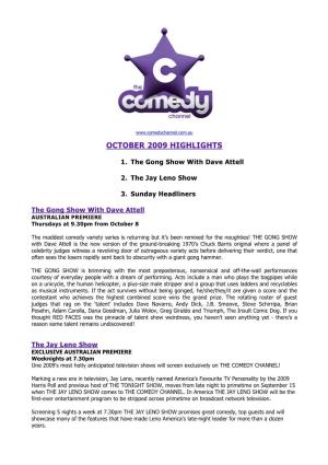 October 2009 Comedy Channel Highlights