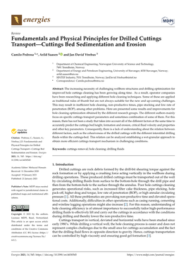 Fundamentals and Physical Principles for Drilled Cuttings Transport—Cuttings Bed Sedimentation and Erosion